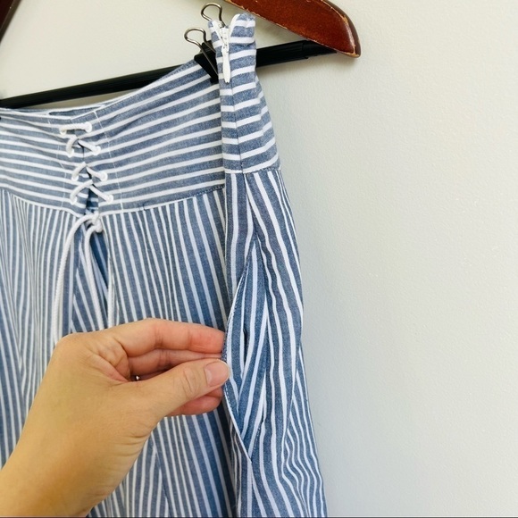 T Tahari Irena stripes prints midi skirt off shoulder top sets - Picture 11 of 15